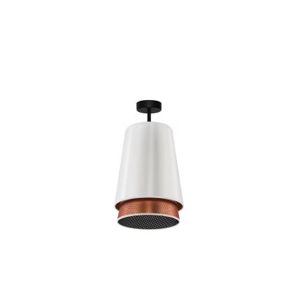 Duolla - Prisadený luster BELL SHINY 1xE27/15W/230V pr. 25 cm biela/medená