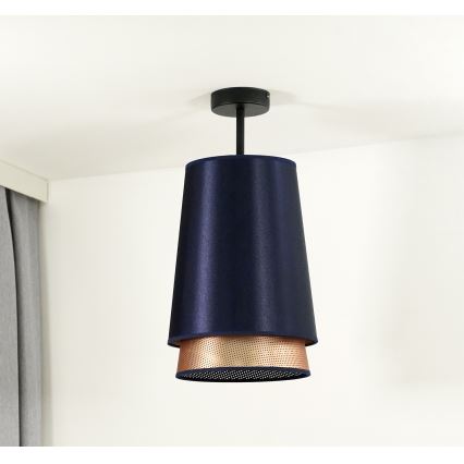Duolla - Prisadený luster BELL SHINY 1xE27/15W/230V pr. 25 cm modrá/medená