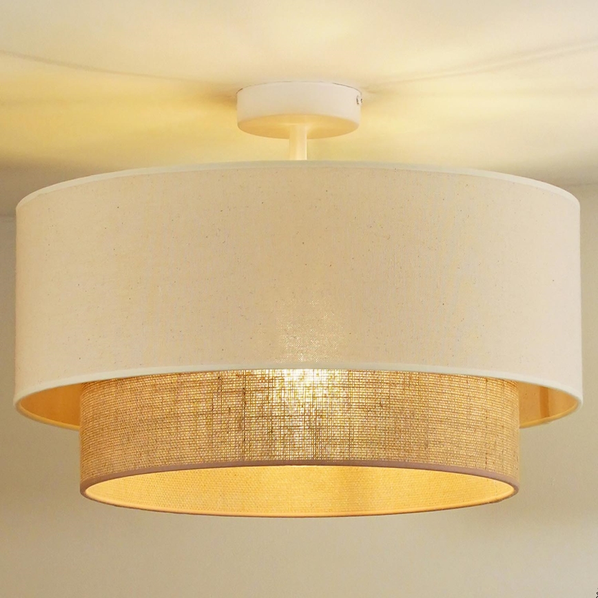 Duolla - Prisadený luster BOHO 1xE27/15W/230V pr. 45 cm krémová/hnedá