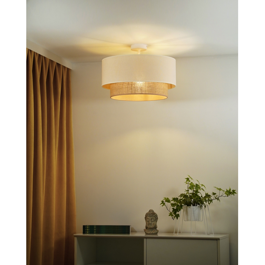 Duolla - Prisadený luster BOHO 1xE27/15W/230V pr. 45 cm krémová/hnedá