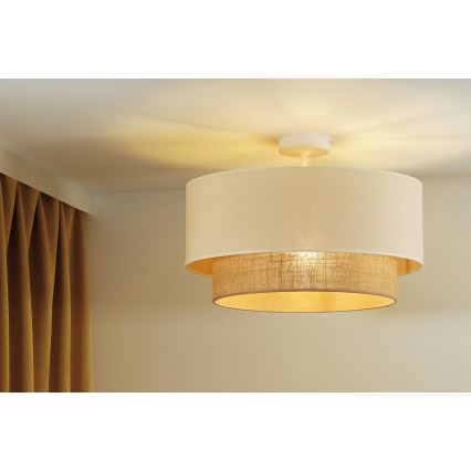 Duolla - Prisadený luster BOHO 1xE27/15W/230V pr. 45 cm krémová/hnedá
