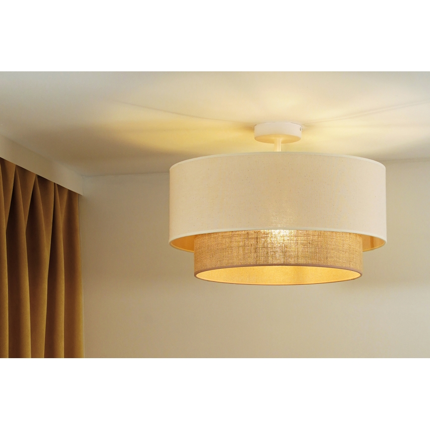 Duolla - Prisadený luster BOHO 1xE27/15W/230V pr. 45 cm krémová/hnedá