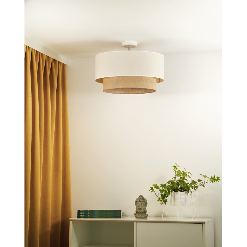 Duolla - Prisadený luster BOHO 1xE27/15W/230V pr. 45 cm krémová/hnedá