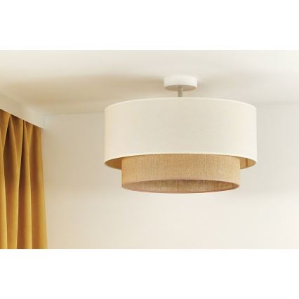Duolla - Prisadený luster BOHO 1xE27/15W/230V pr. 45 cm krémová/hnedá