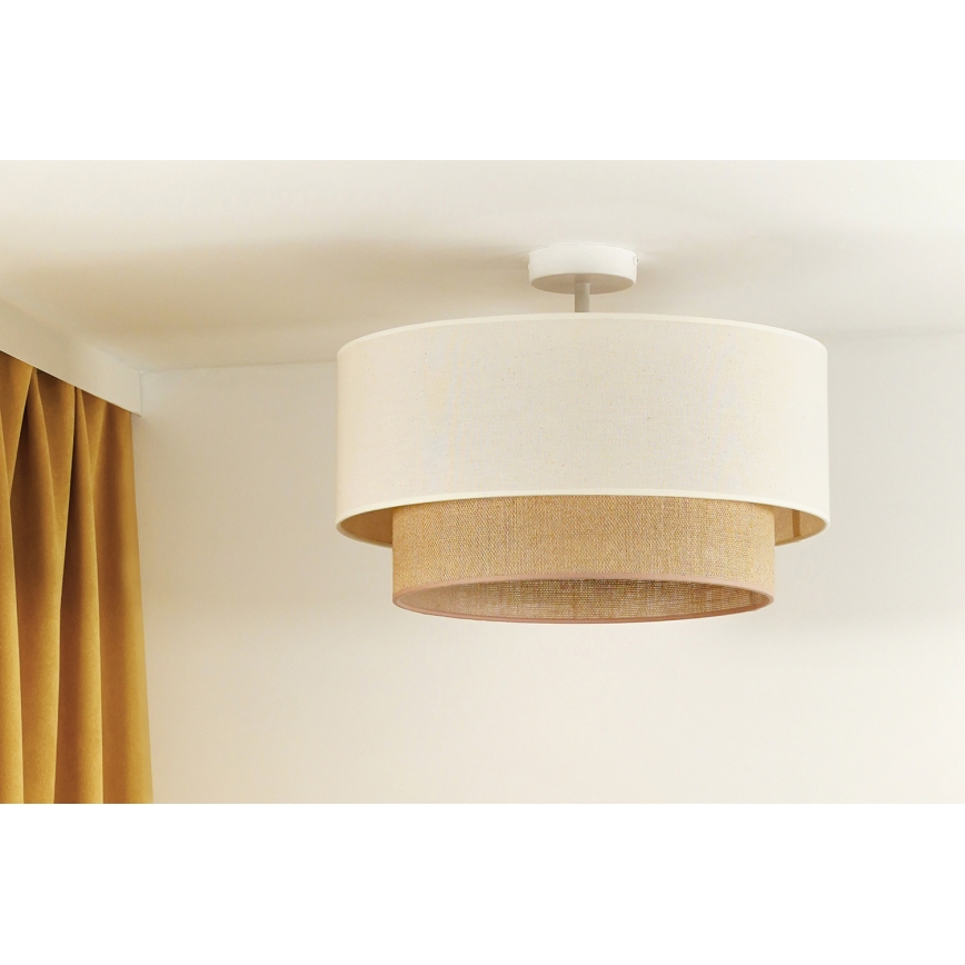 Duolla - Prisadený luster BOHO 1xE27/15W/230V pr. 45 cm krémová/hnedá