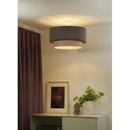 Duolla - Prisadený luster BOHO ECO RECYCLING 1xE27/15W/230V pr. 45 cm hnedá/krémová