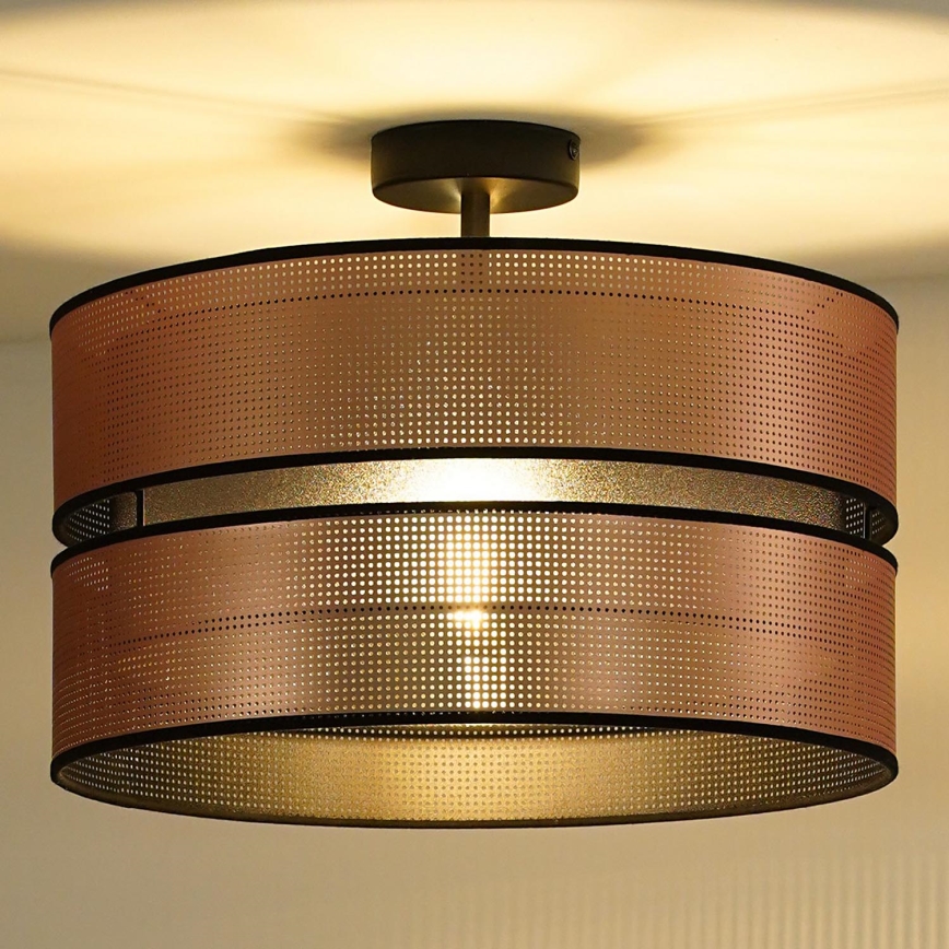 Duolla - Prisadený luster COPPER SHINY 1xE27/15W/230V pr. 40 cm medená/čierna
