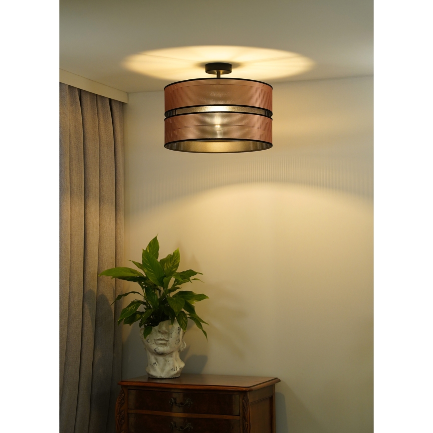 Duolla - Prisadený luster COPPER SHINY 1xE27/15W/230V pr. 40 cm medená/čierna