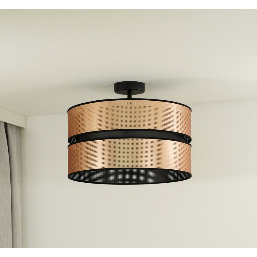 Duolla - Prisadený luster COPPER SHINY 1xE27/15W/230V pr. 40 cm medená/čierna