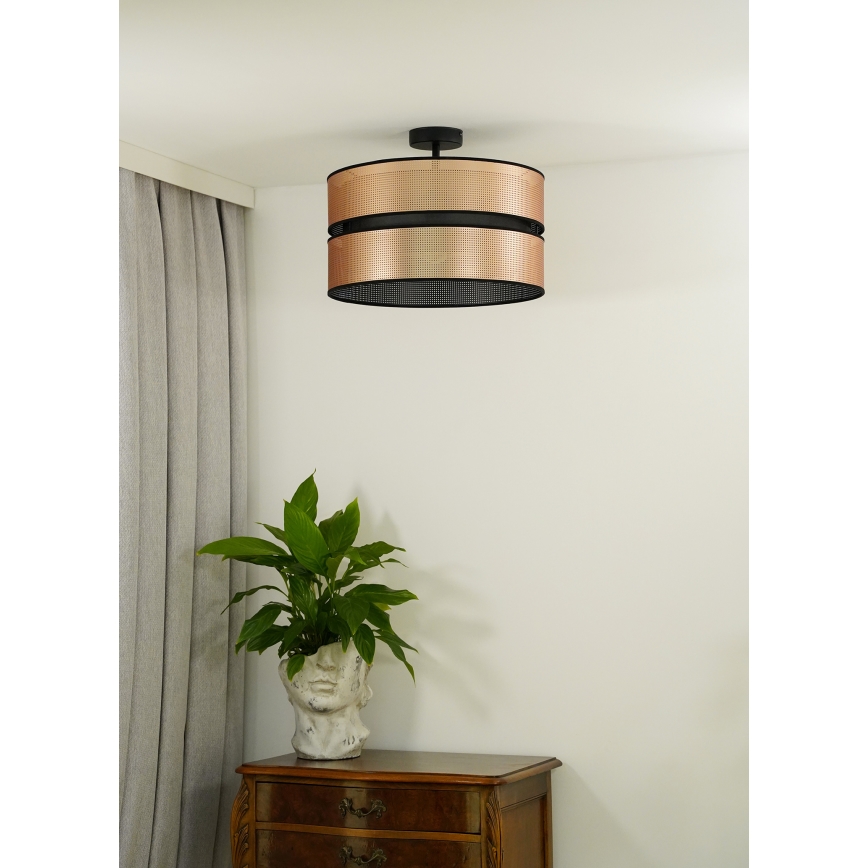 Duolla - Prisadený luster COPPER SHINY 1xE27/15W/230V pr. 40 cm medená/čierna