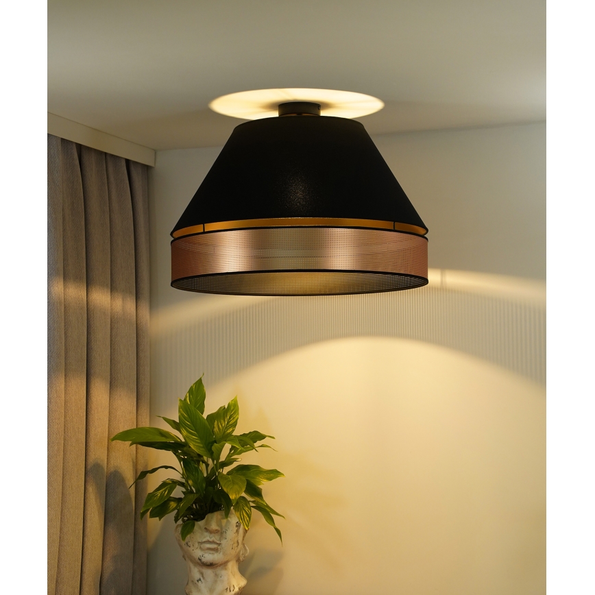 Duolla - Prisadený luster COPPER SHINY 1xE27/15W/230V pr. 60 cm čierna/medená