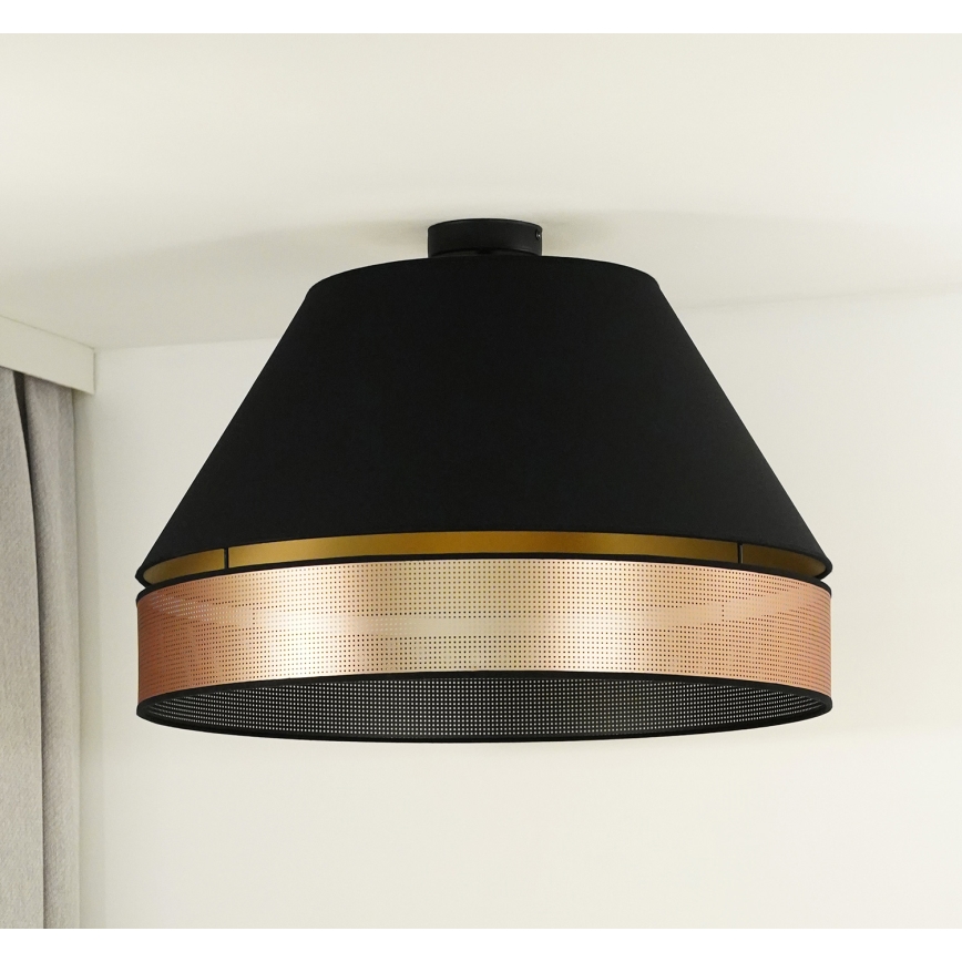 Duolla - Prisadený luster COPPER SHINY 1xE27/15W/230V pr. 60 cm čierna/medená
