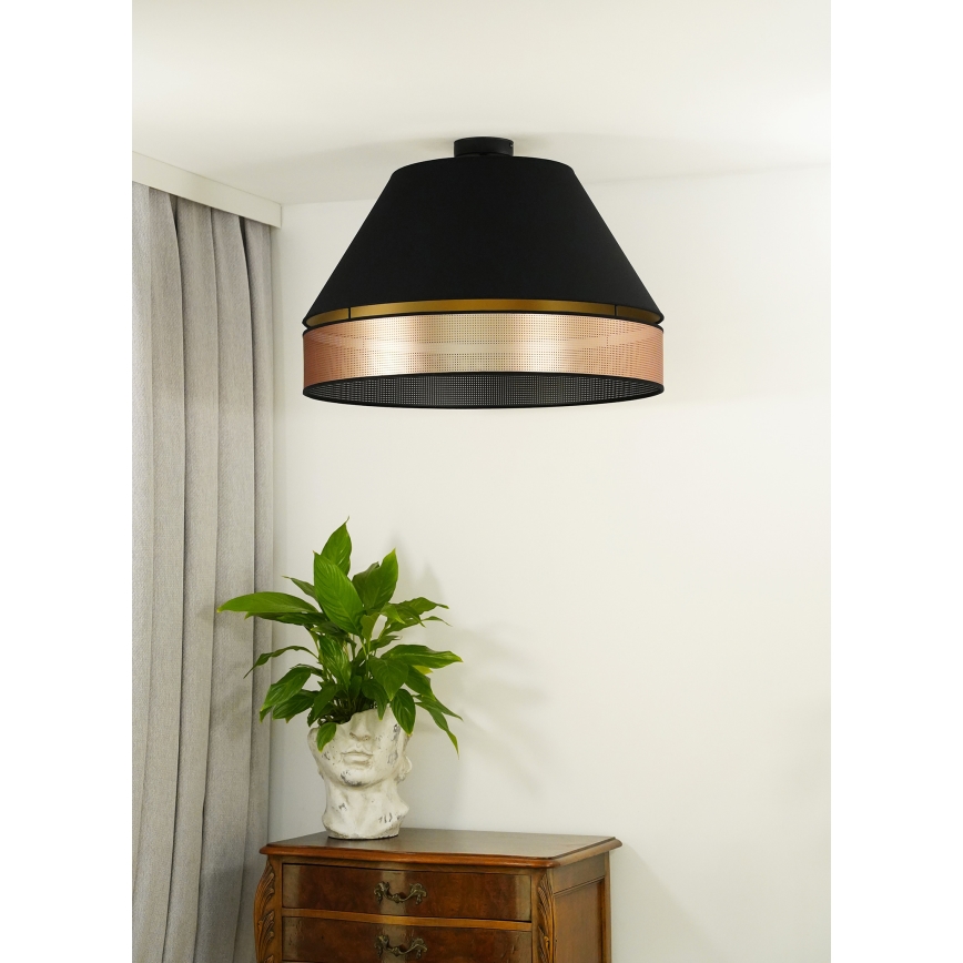 Duolla - Prisadený luster COPPER SHINY 1xE27/15W/230V pr. 60 cm čierna/medená