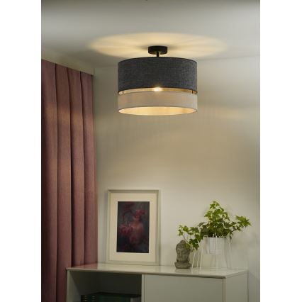 Duolla - Prisadený luster DOUBLE 1xE27/15W/230V pr. 40 cm šedá