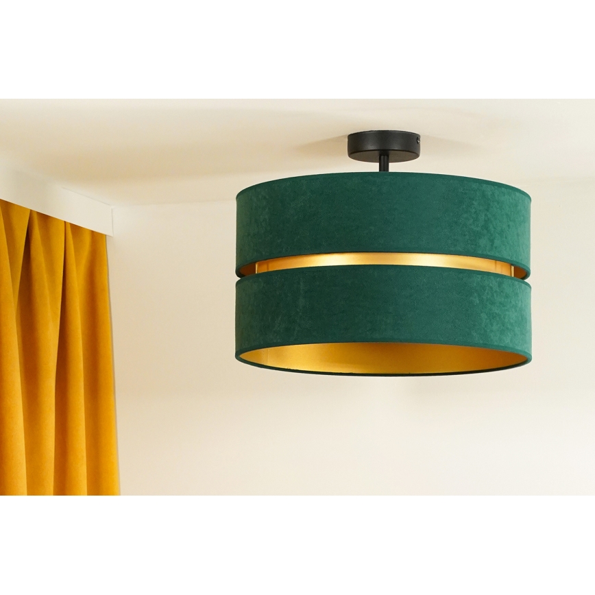 Duolla - Prisadený luster DUO 1xE27/15W/230V pr. 40 cm zelená/zlatá