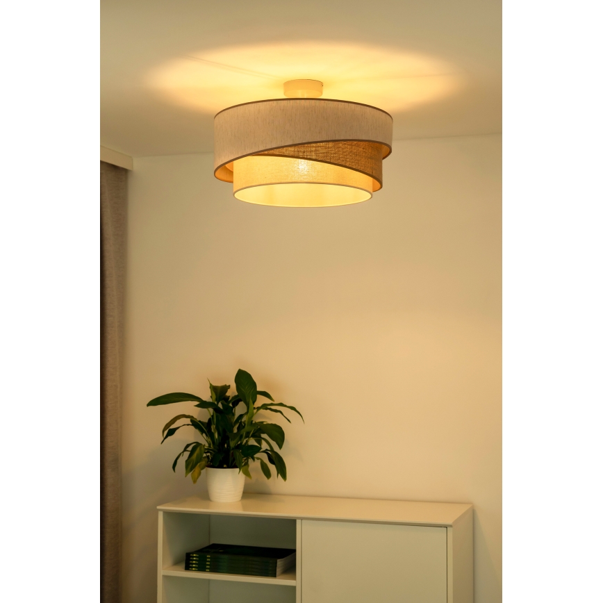 Duolla - Prisadený luster KOBO 1xE27/15W/230V pr. 45 cm béžová/hnedá/biela