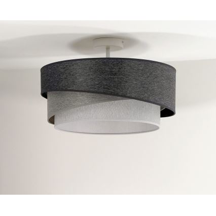 Duolla - Prisadený luster KOBO 1xE27/15W/230V pr. 45 cm šedá/biela