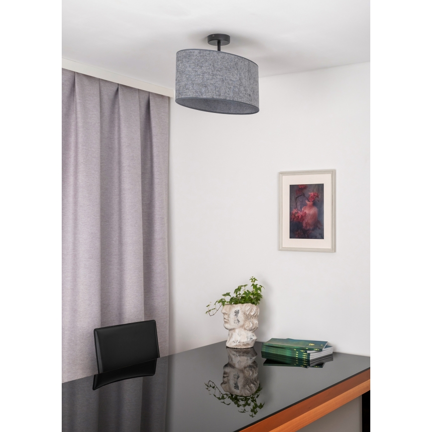 Duolla - Prisadený luster OVAL 1xE27/15W/230V šedá