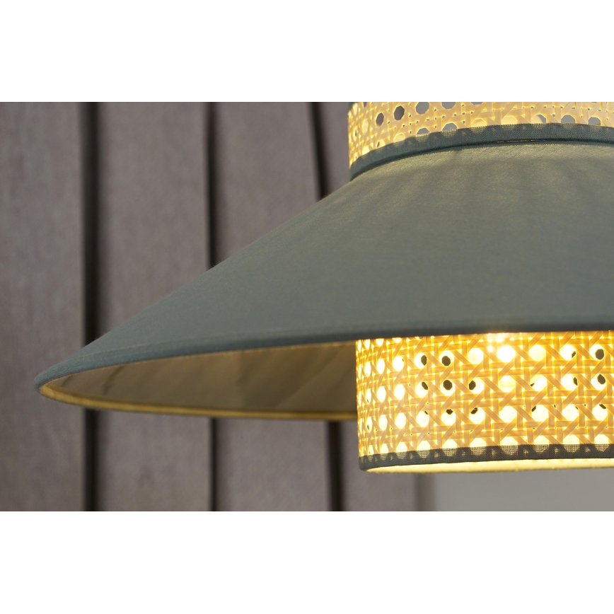 Duolla - Prisadený luster RIO RATTAN 1xE27/15W/230V pr. 45 cm zelená/ratan