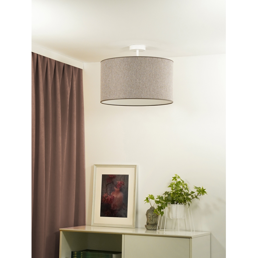 Duolla - Prisadený luster ROLLER ECO RECYCLING 1xE27/15W/230V pr. 45 cm hnedá