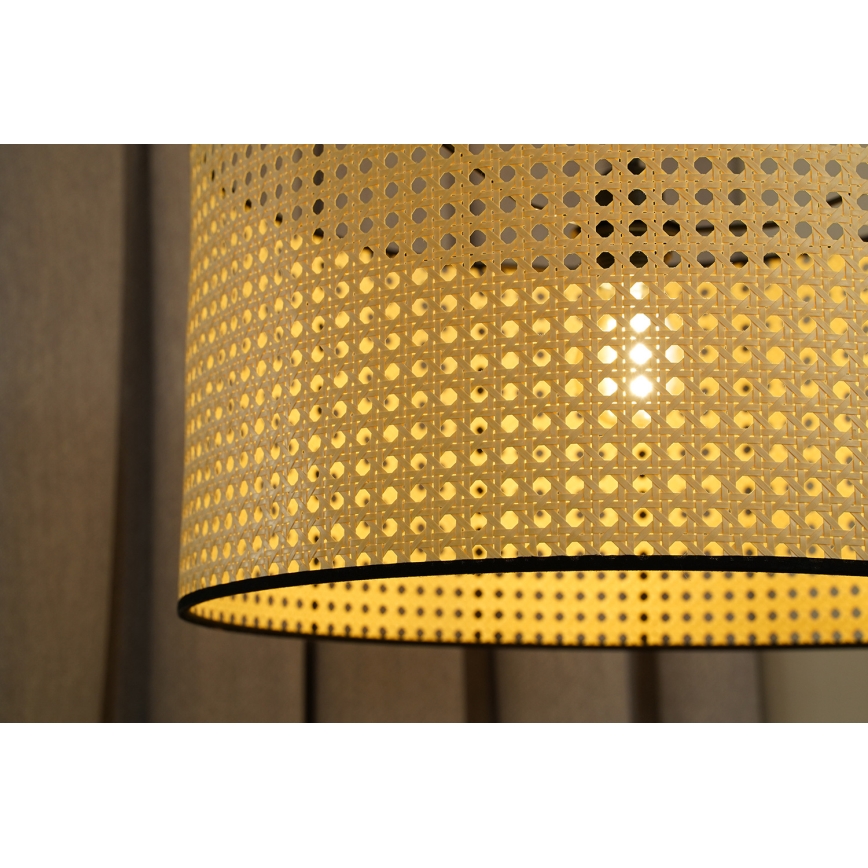 Duolla - Prisadený luster ROLLER RATTAN 1xE27/15W/230V pr. 45 cm béžová/čierna