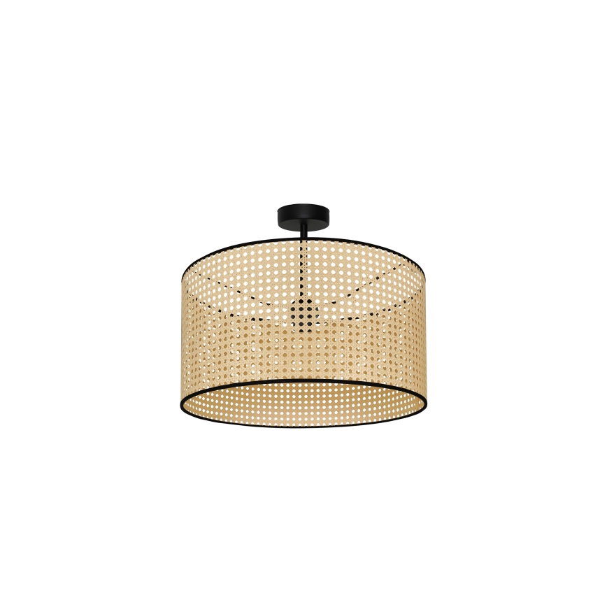 Duolla - Prisadený luster ROLLER RATTAN 1xE27/15W/230V pr. 45 cm béžová/čierna