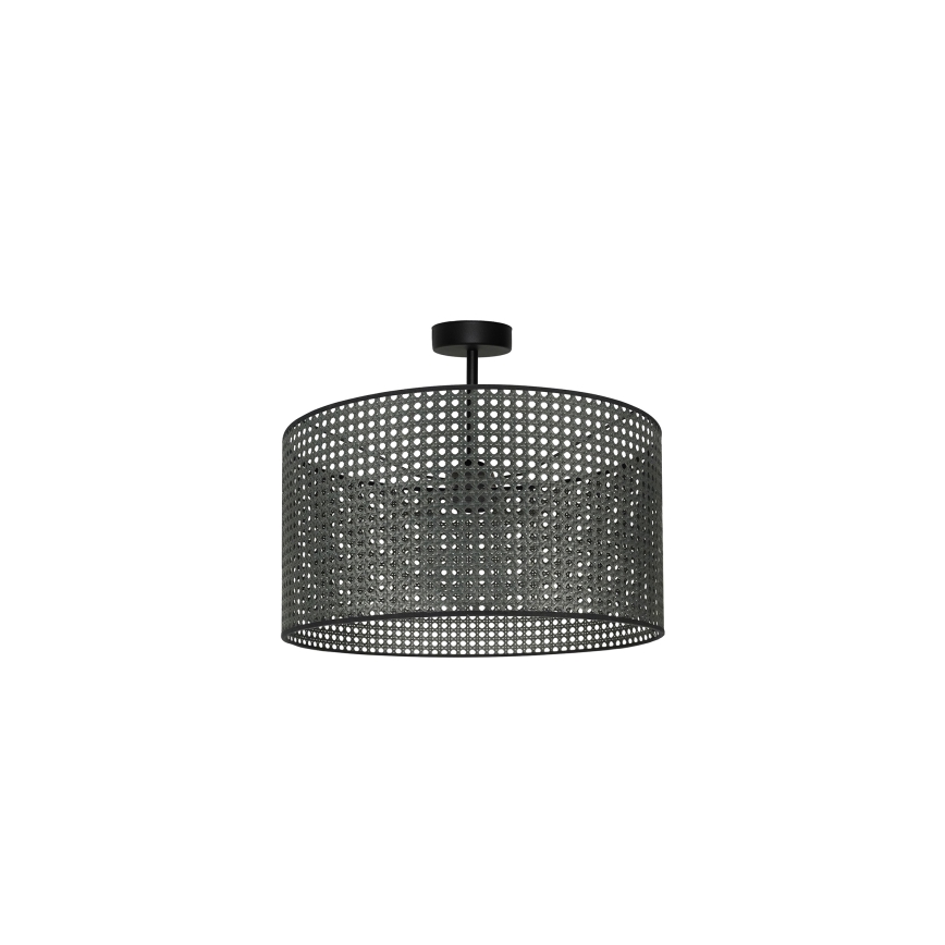 Duolla - Prisadený luster ROLLER RATTAN 1xE27/15W/230V pr. 45 cm čierna