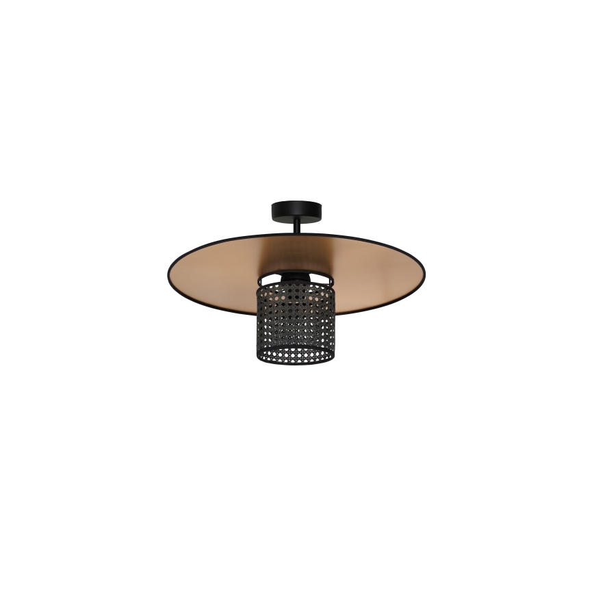 Duolla - Prisadený luster TOKYO RATTAN 1xE27/15W/230V pr. 50 cm zlatá/čierna