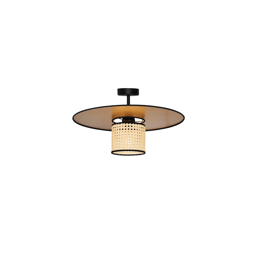 Duolla - Prisadený luster TOKYO RATTAN 1xE27/15W/230V pr. 50 cm zlatá/ratan