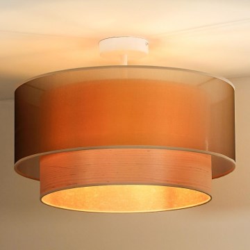 Duolla - Prisadený luster WOOD BOHO 1xE27/15W/230V pr. 45 cm medená/béžová