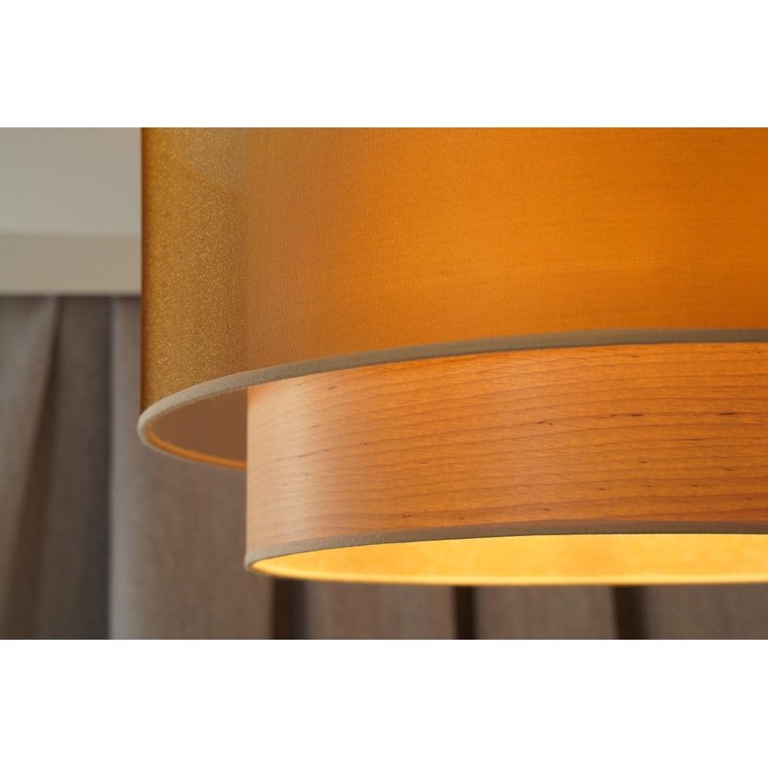Duolla - Prisadený luster WOOD BOHO 1xE27/15W/230V pr. 45 cm medená/béžová