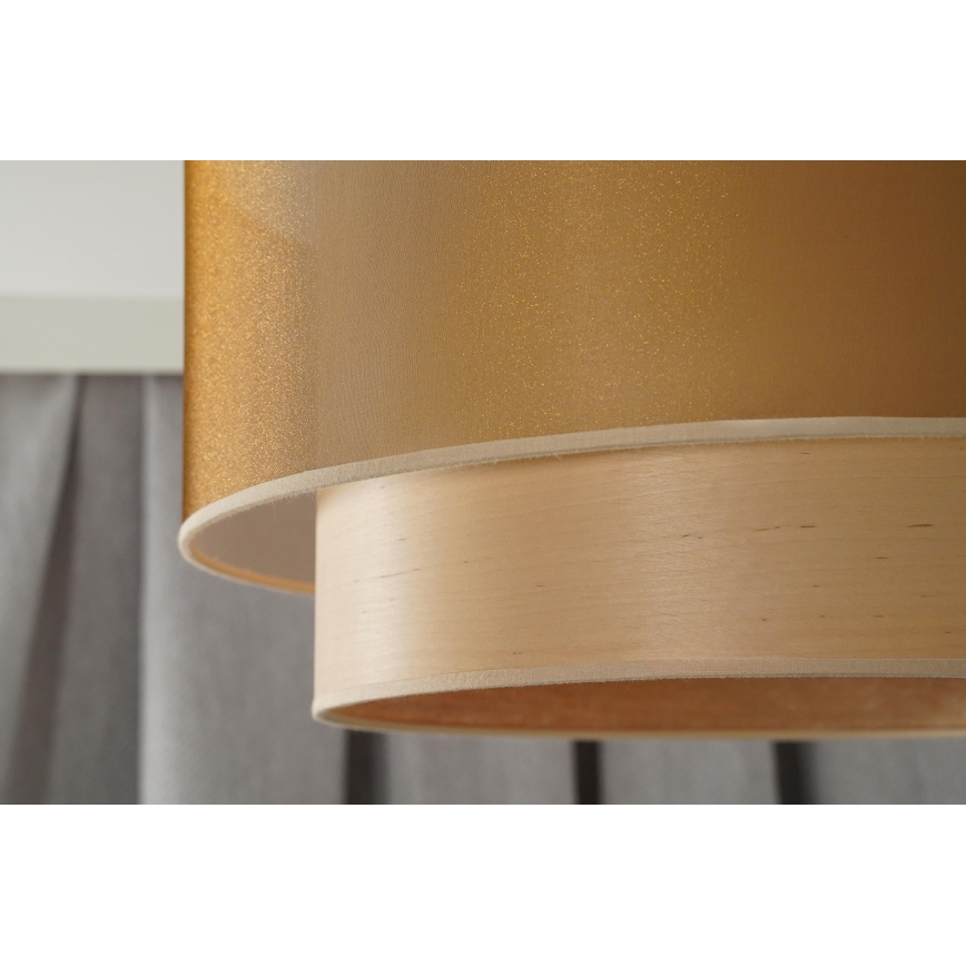 Duolla - Prisadený luster WOOD BOHO 1xE27/15W/230V pr. 45 cm medená/béžová