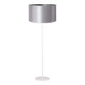 Duolla - Stojací  lampa CANNES 1xE27/15W/230V pr. 45 cm strieborná/biela