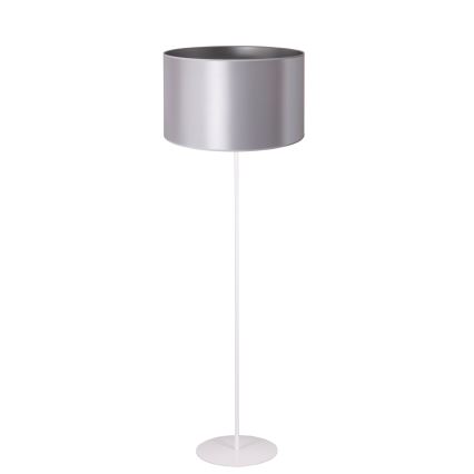 Duolla - Stojací  lampa CANNES 1xE27/15W/230V pr. 45 cm strieborná/biela