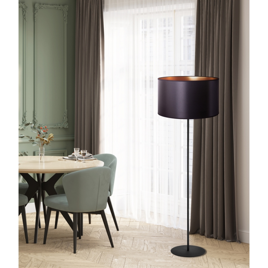 Duolla - Stojacia lampa CANNES 1xE27/15W/230V pr. 45 cm čierna/medená