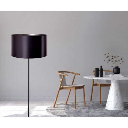 Duolla - Stojacia lampa CANNES 1xE27/15W/230V pr. 45 cm čierna/strieborná