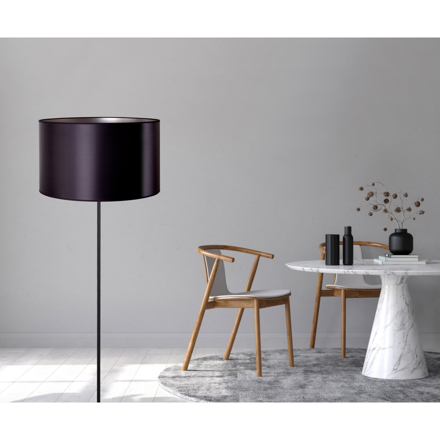 Duolla - Stojacia lampa CANNES 1xE27/15W/230V pr. 45 cm čierna/strieborná
