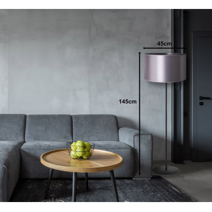 Duolla - Stojacia lampa CANNES 1xE27/15W/230V pr. 45 cm strieborná/čierna