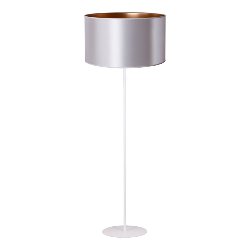Duolla - Stojacia lampa CANNES 1xE27/15W/230V pr. 45 cm strieborná/medená/biela