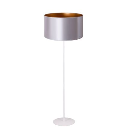 Duolla - Stojacia lampa CANNES 1xE27/15W/230V pr. 45 cm strieborná/medená/biela