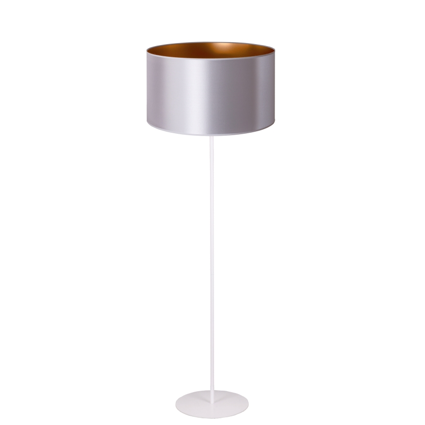 Duolla - Stojacia lampa CANNES 1xE27/15W/230V pr. 45 cm strieborná/medená/biela