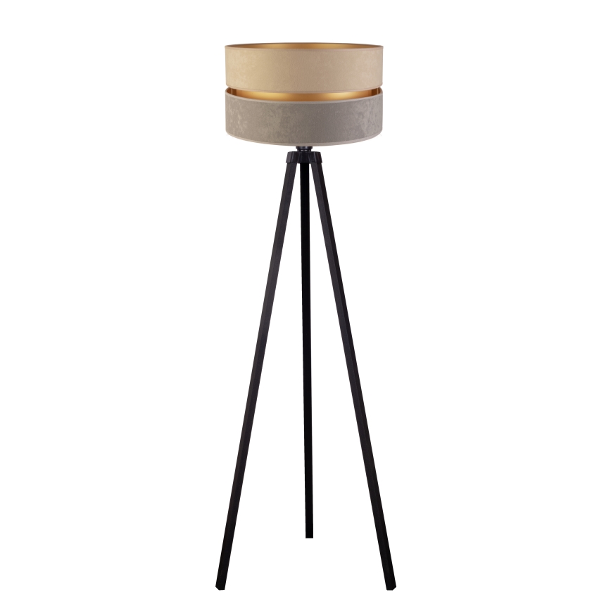 Duolla - Stojacia lampa DUO 1xE27/60W/230V pr. 44 cm béžová/šedá/wenge