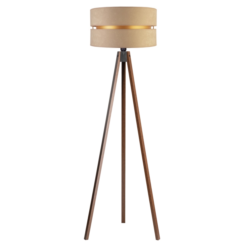 Duolla - Stojacia lampa DUO 1xE27/60W/230V pr. 44 cm béžová/wenge