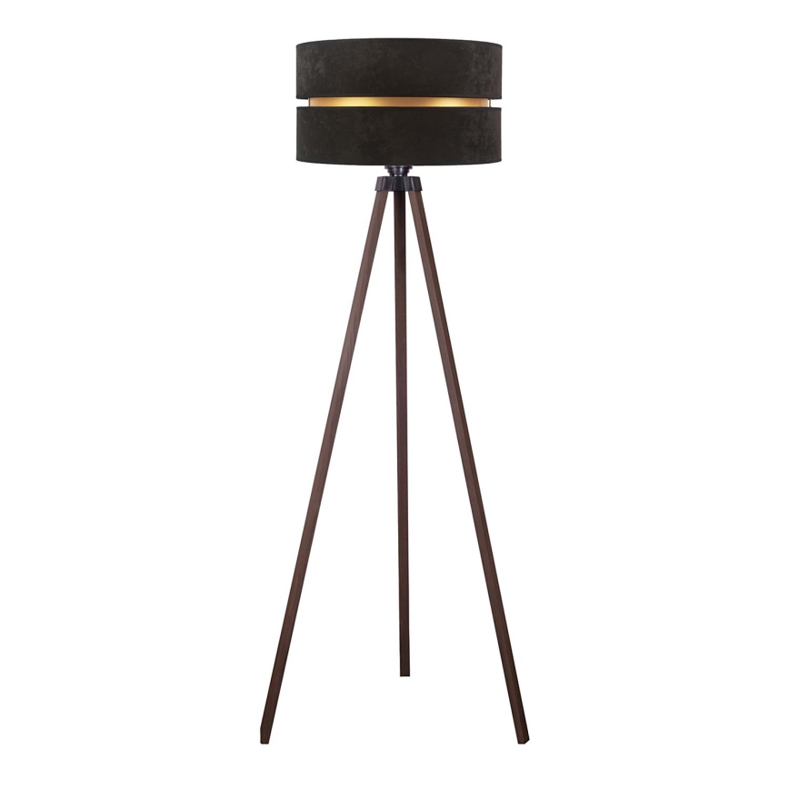 Duolla - Stojacia lampa DUO 1xE27/60W/230V pr. 44 cm čierna/hnedá