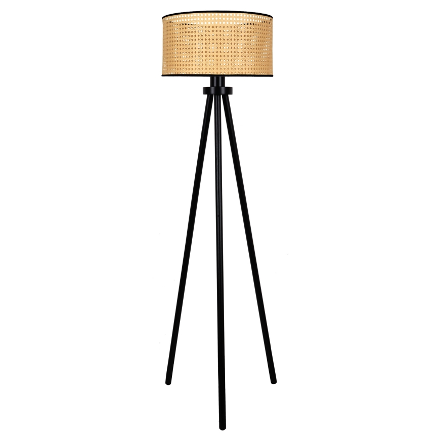 Duolla - Stojacia lampa ROLLER 1xE27/15W/230V pr. 45 cm ratan/čierna