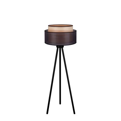Duolla - Stojacia lampa WOOD BOHO 1xE27/15W/230V pr. 45 cm čierna/béžová