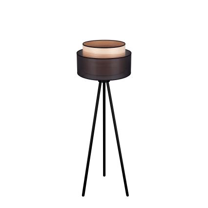Duolla - Stojacia lampa WOOD BOHO 1xE27/15W/230V pr. 45 cm čierna/béžová