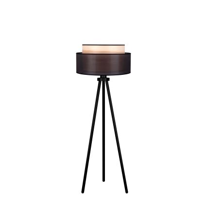 Duolla - Stojacia lampa WOOD BOHO 1xE27/15W/230V pr. 45 cm čierna/béžová