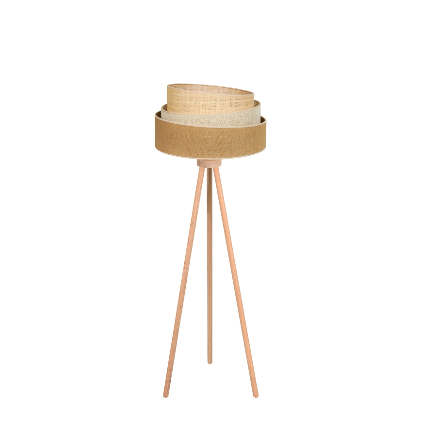 Duolla - Stojacia lampa YUTE TRIO 1xE27/15W/230V pr. 45 cm hnedá/šedá/béžová