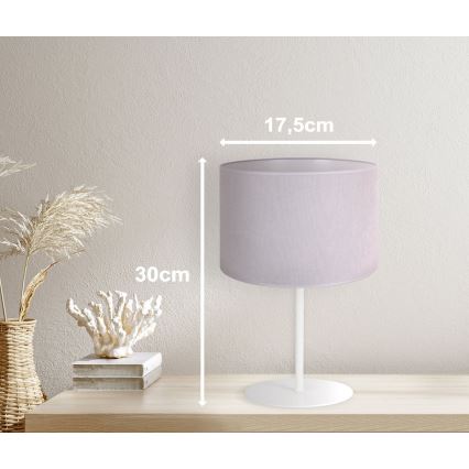 Duolla - Stolná lampa BRISTOL 1xE14/15W/230V pr. 17,5 cm šedá/biela